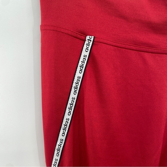 Adidas Climalite Red Leggings with Side Stripes Size Large - Picture 5 of 12
